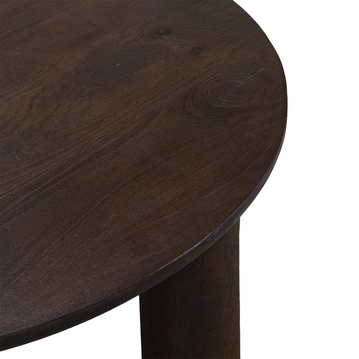 Giga Meubel - Salontafel Rond Donkerbruin 75cm - Mangohout - Misao