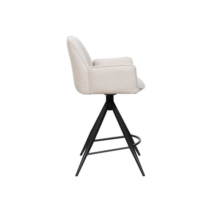 Giga Meubel - Barstoel Beige Stof - Zithoogte 66cm - Noa - Set van 2