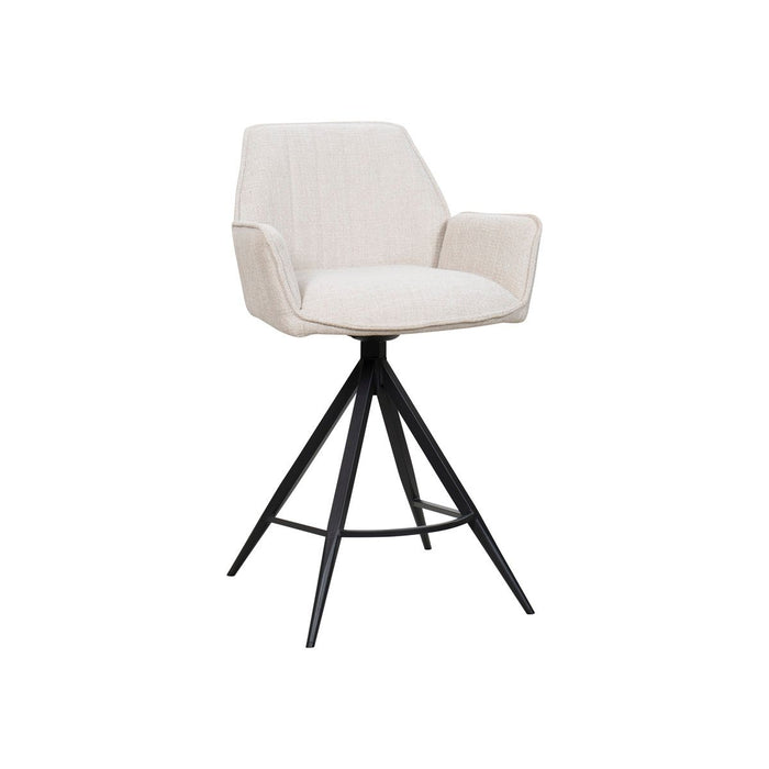 Giga Meubel - Barstoel Beige Stof - Zithoogte 66cm - Noa - Set van 2