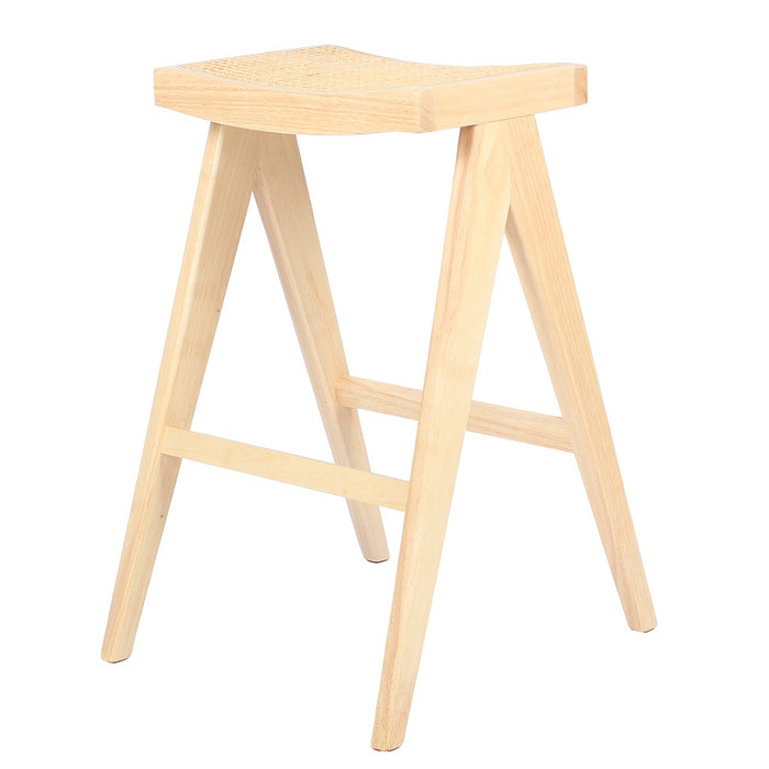 Giga Meubel - Barkruk Naturel - Rotan Zitting - Jules - Set van 2