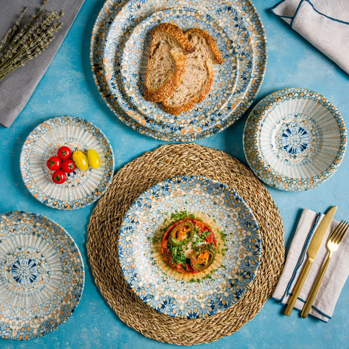 Bonna Gebaksbord - Luca Mosaic - Porselein - 17 cm - set van 6