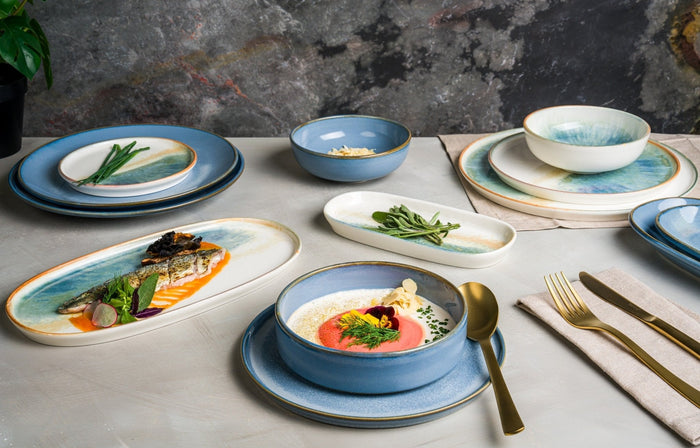 Bonna Pastabord - Sky Hygge - Porselein - 28 cm 400 cc - set van 2