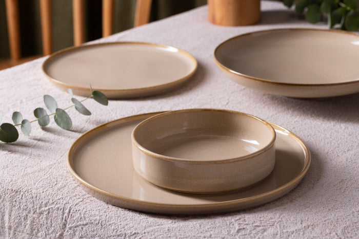 Bonna Serveerschaal - Sand Hygge - Porselein - 21 cm - set van 2