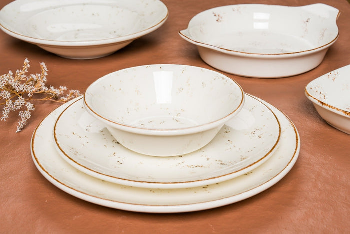 Bonna Dinerbord - Grain - Porselein - 25 cm - set van 6