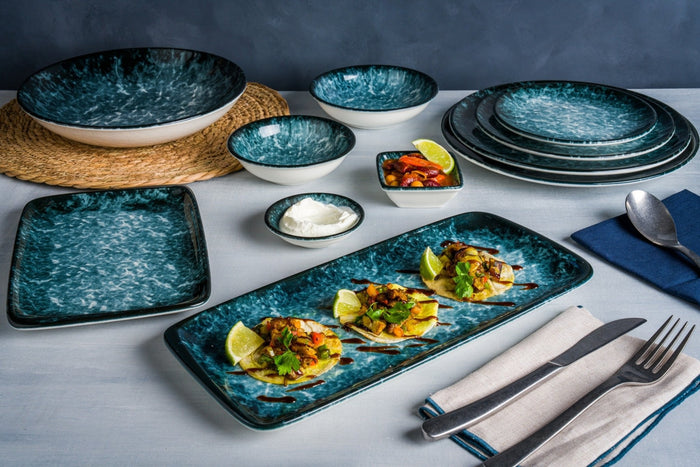 Bonna Serveerschaal - Sepia - Porselein - 19x11 cm - set van 2