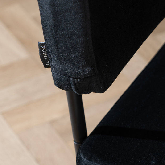 Bronx71 Velvet eetkamerbank Espen zwart 160 cm