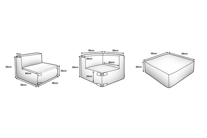 Feel Furniture - Binnen & Buiten bank - Odin - 4 Persoonsbank - Z…
