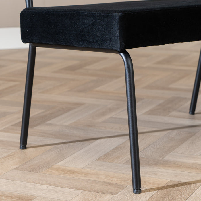 Bronx71 Velvet eetkamerbank Espen zwart 190 cm