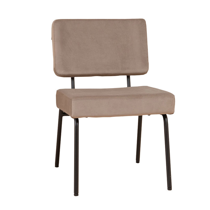 Bronx71 Velvet eetkamerstoel Espen taupe - Eetkamerstoelen set van 4