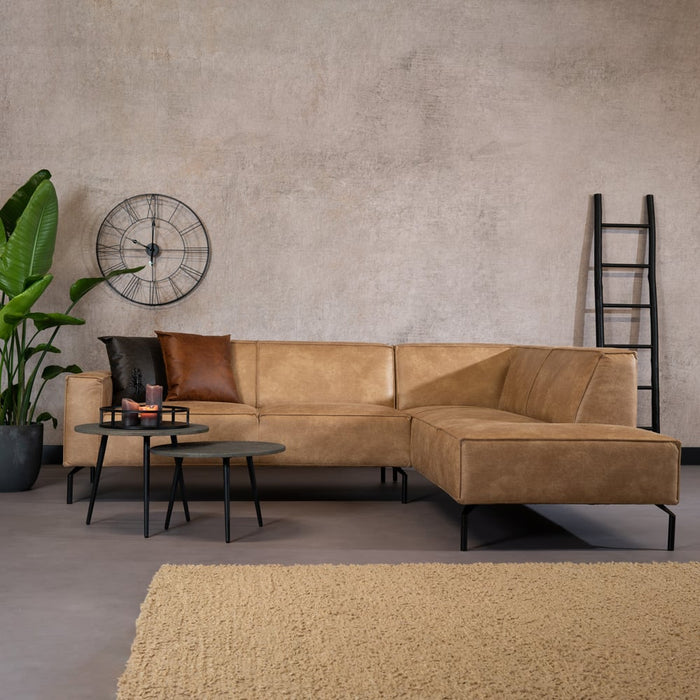 Bronx71 Industriële hoekbank Kansas eco-leer beige rechts