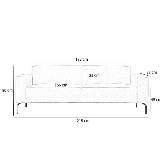 Bronx71 3-zitsbank Kansas ribstof off white
