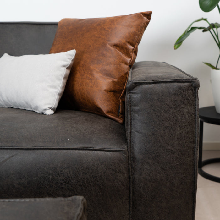 Bronx71 Industriële bank 3-zits Kansas eco-leer antraciet