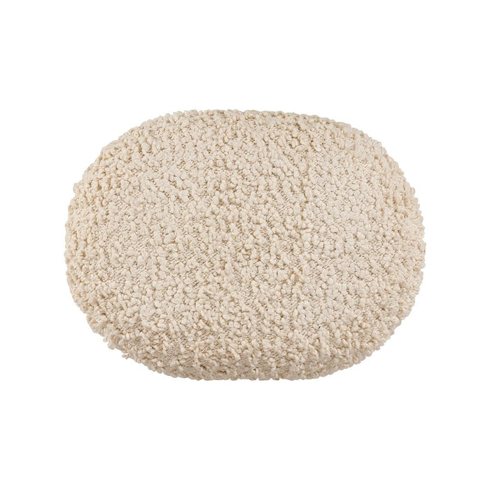 vtwonen Bouclé Halbankje - Kleine Design Bank - Wit Bankje - 50x35x45