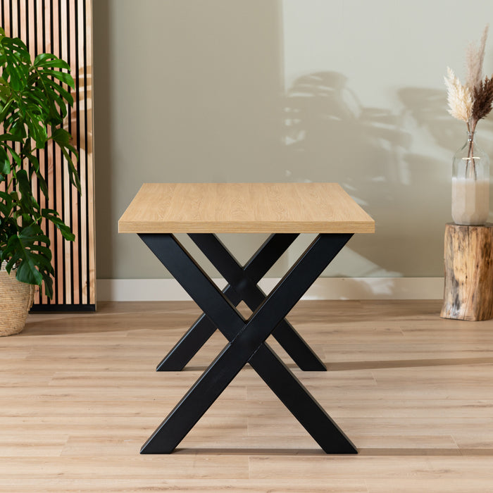 Bronx71 Eettafel Bodo melamine eiken 160 x 80 cm