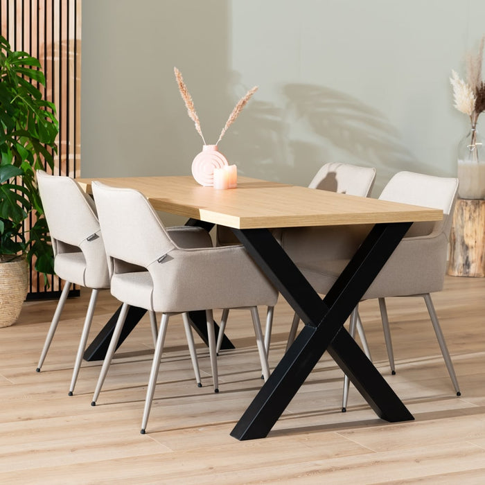 Bronx71 Eettafel Bodo melamine eiken 160 x 80 cm