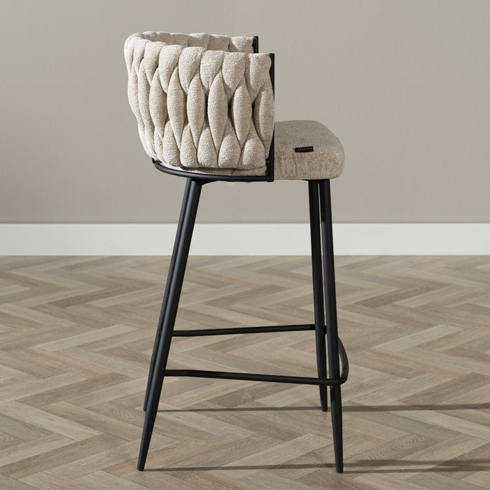 Bronx71 Barkruk River chenille beige 75cm