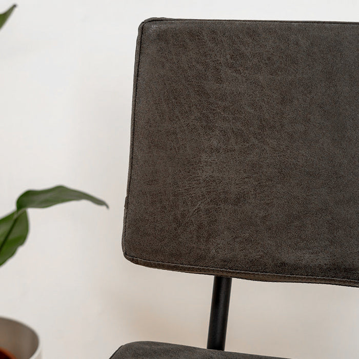 Bronx71 Industriële barkruk Espen antraciet eco-leer 64-77 cm -