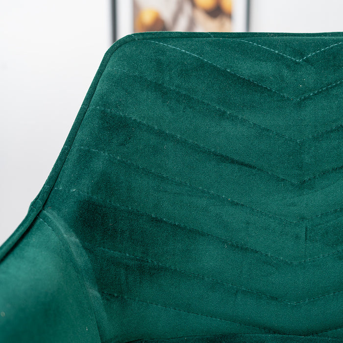 Bronx71 Velvet barkruk Fiona groen 65-78 cm - Barkrukken set van 4