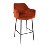 Bronx71 Velvet barkruk Nelly koper 78 cm - Barkrukken set van 4