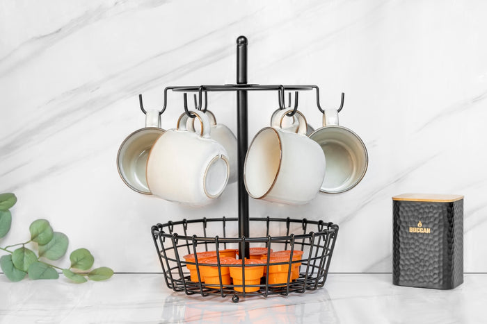 Buccan - Koffiemokhouder met opbergmand