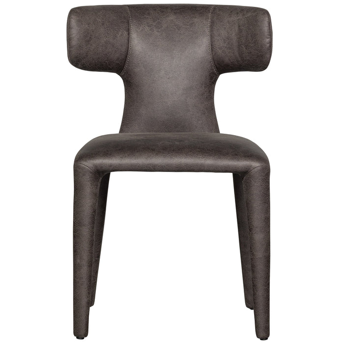 WOOOD Permit Eetkamerstoelen - Leerlook - Zwart|Grijs - Set van 2