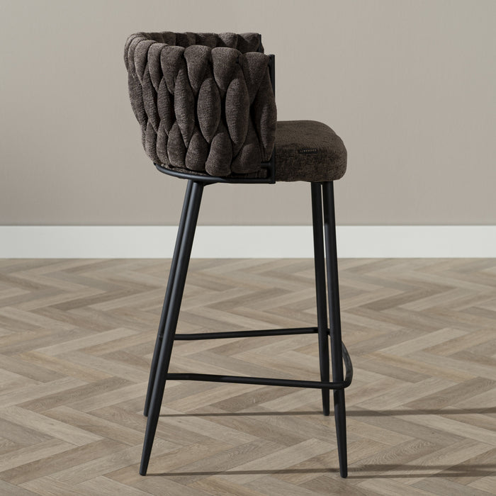 Bronx71 Barkruk River chenille bruin 75cm