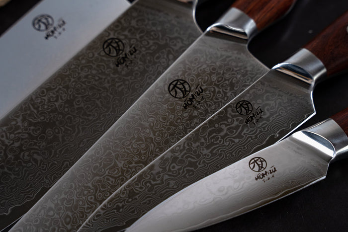 Homizu Baranoki messenset - 3-delig - damascus messen - japanse messen