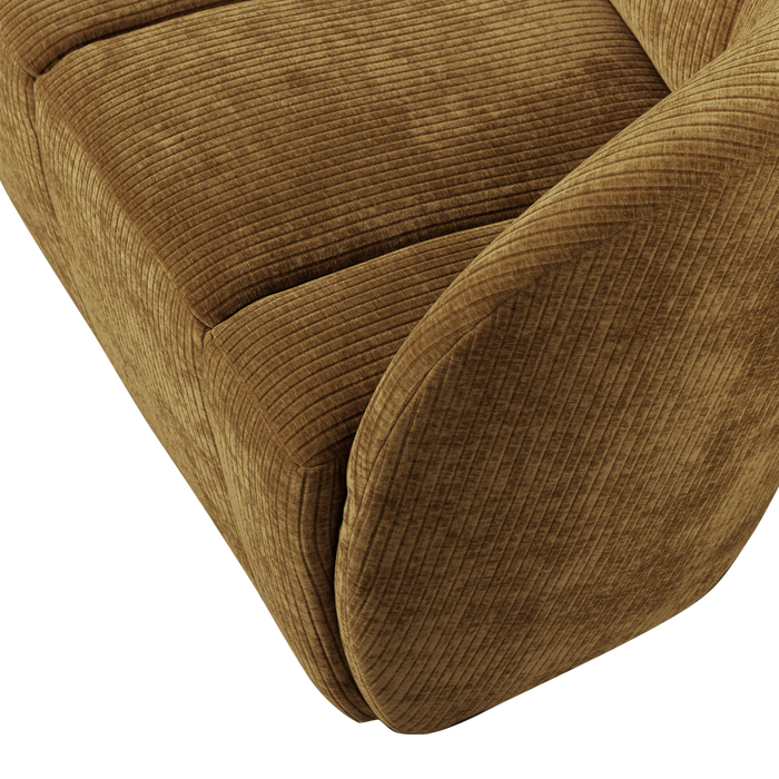 WOOOD Mojo 2-Zits Bankje Rechts - Geweven Ribstof - Honinggeel