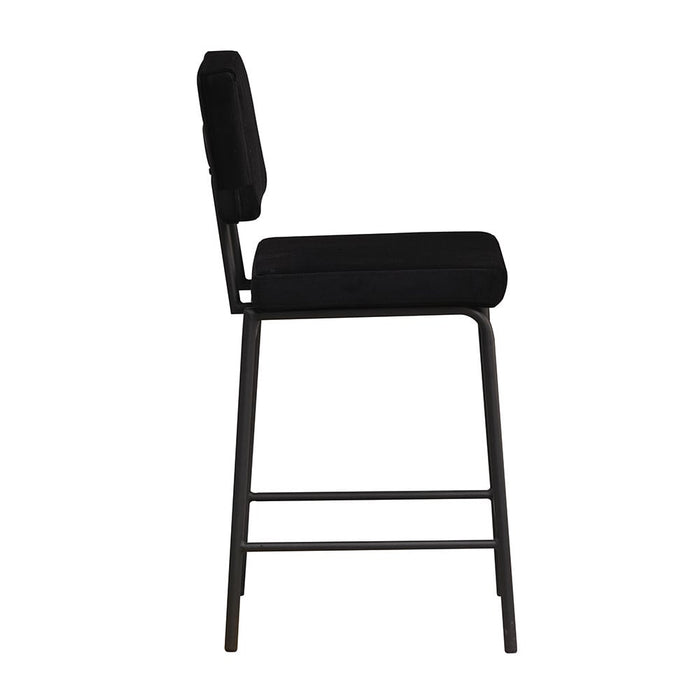 Bronx71 Velvet barkruk Espen zwart 64-77 cm - Barkrukken set van 2