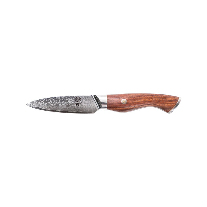 Homizu Baranoki officemes - 9cm - VG-10 damascus mes|rozenhout - bruin