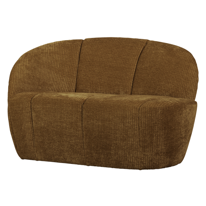 WOOOD Mojo 2-Zits Bankje Links - Geweven Ribstof - Honinggeel