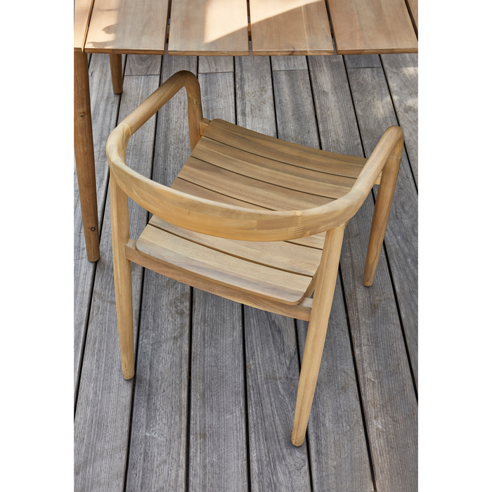 WOOOD Boru Tuinstoel - Acacia Hout - Naturel - 76x55x50