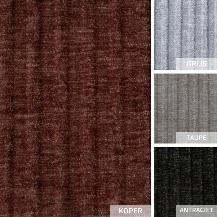 Bronx71 Hoekbank Kansas koper ribstof links