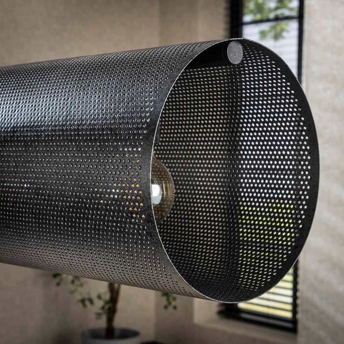 Giga Meubel - Hanglamp Metaal Zwart - 145x20x150cm - Koker Mesh