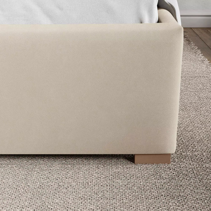 by fonQ Mara Tweepersoonsbed met Opbergruimte 160 x 200 cm - Fluweel / Crème