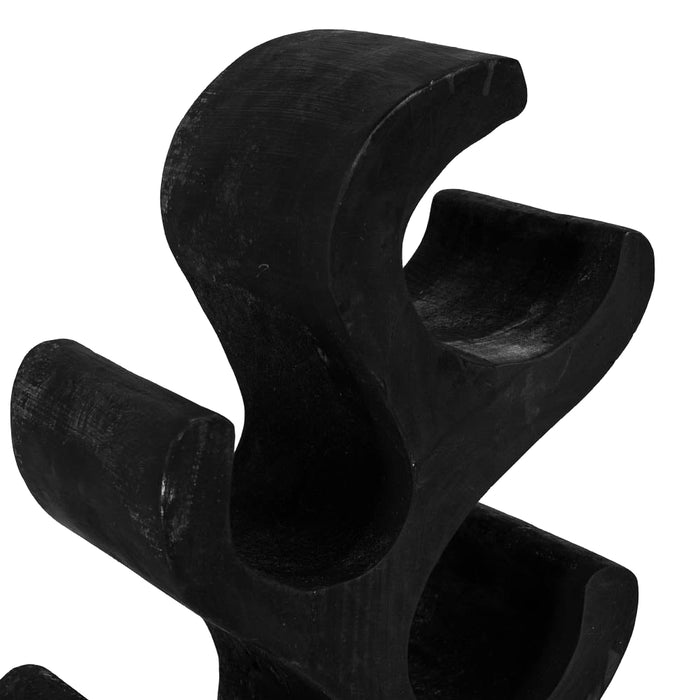 Wijnrek van Teakhout - Wijnrekken - Hout - Zwart - 20 x 15 x 50 cm