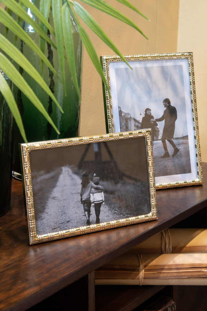 J-Line fotolijst Afgerond Lijnen - metaal - goud - medium - 2 stuks