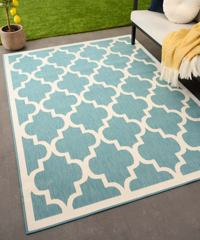 Tapeso Retro buitenkleed - Flip Lucky turquoise - 160x220 cm