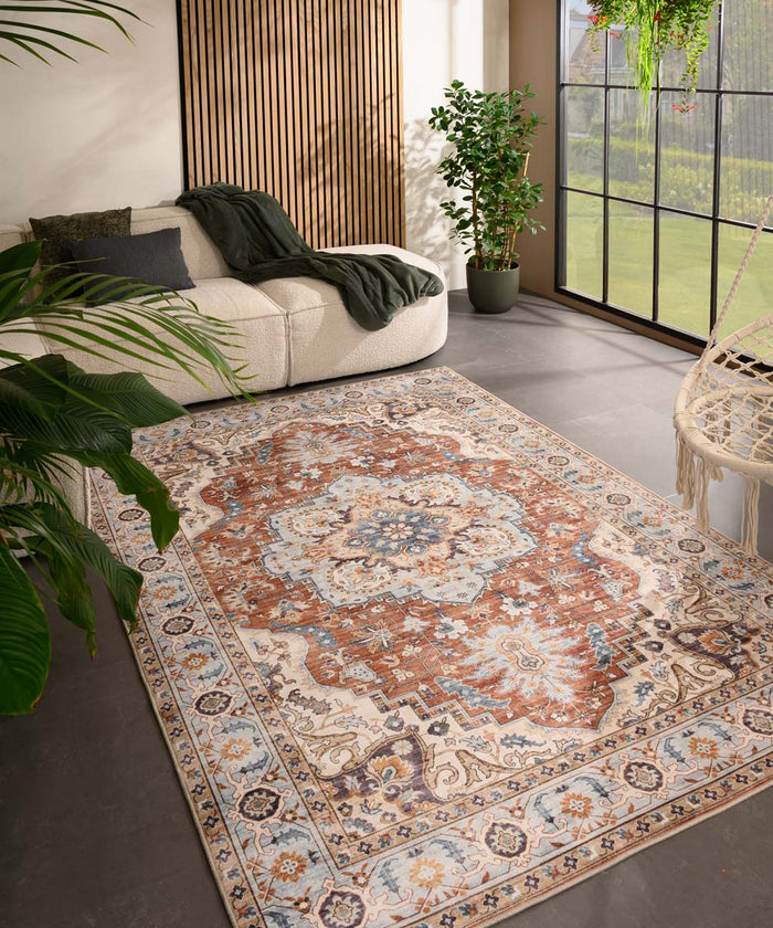 Heritaged Vintage buitenkleed - Valenca Fino terracotta - 80x150 cm