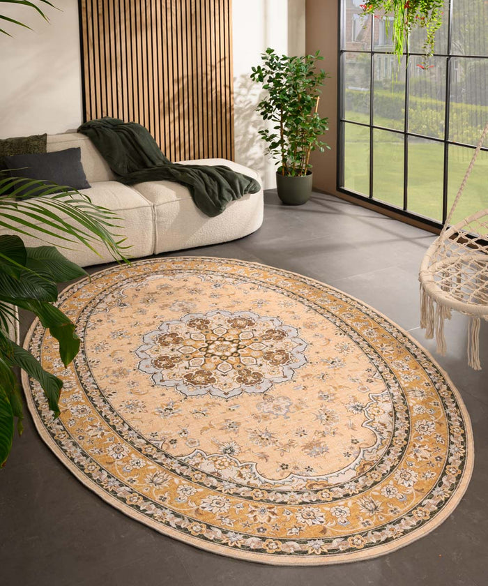 Heritaged Buitenkleed ovaal Vintage - Valenca Nova geel - 200x290 cm