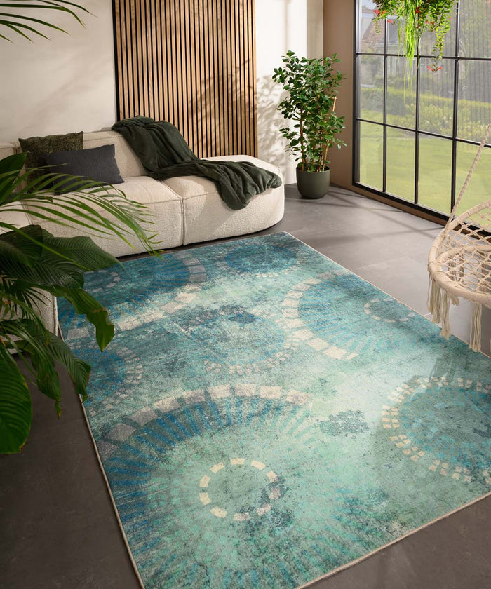 Heritaged Binnen- en buitenkleed - Valenca Aria mintgroen - 80x150 cm