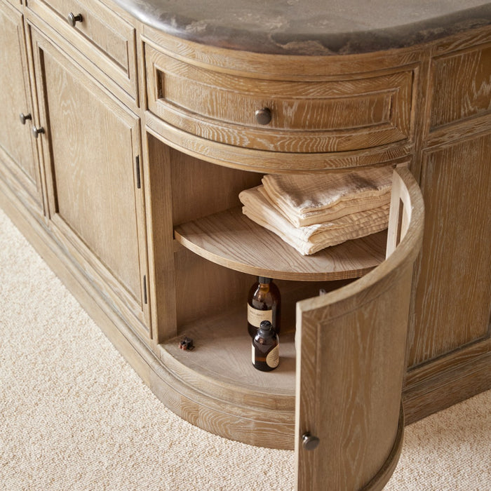 Tikamoon - Eiken meubel met dubbele wastafel 180 cm Louise