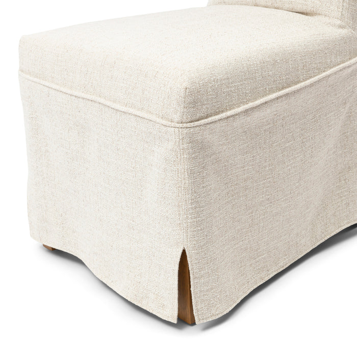 Rivièra Maison - Monti Eetkamerstoel A91 - Antiek Wit van Polyester en Rubberwood, 50x67x100 cm