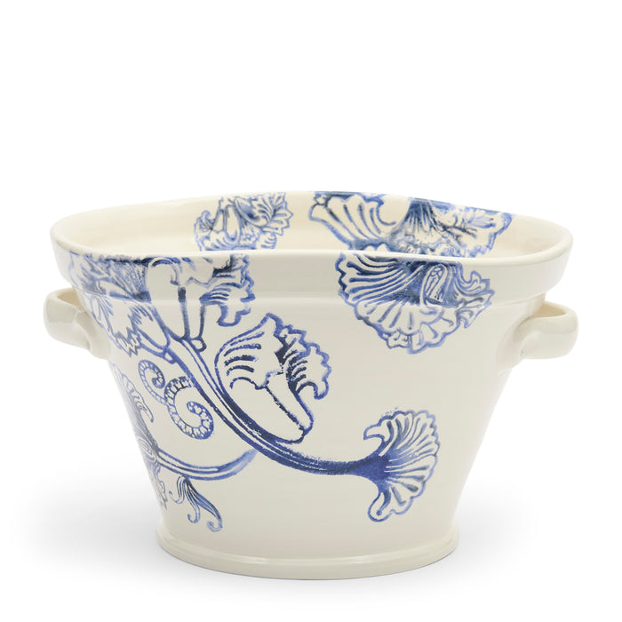 Riviera Maison Wijnkoeler Blauw, Wit - Amalfi Kaarsenhouder Aardewerk