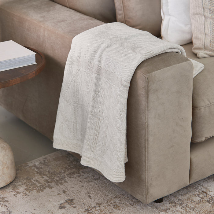 Riviera Maison Plaid Wit - Hannah Decoratie deken 180x130 - Katoen