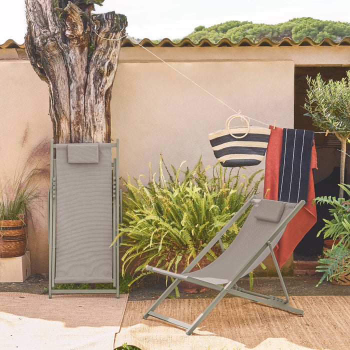 sweeek - Opvouwbare tuinstoel met kussen (Set van 2)