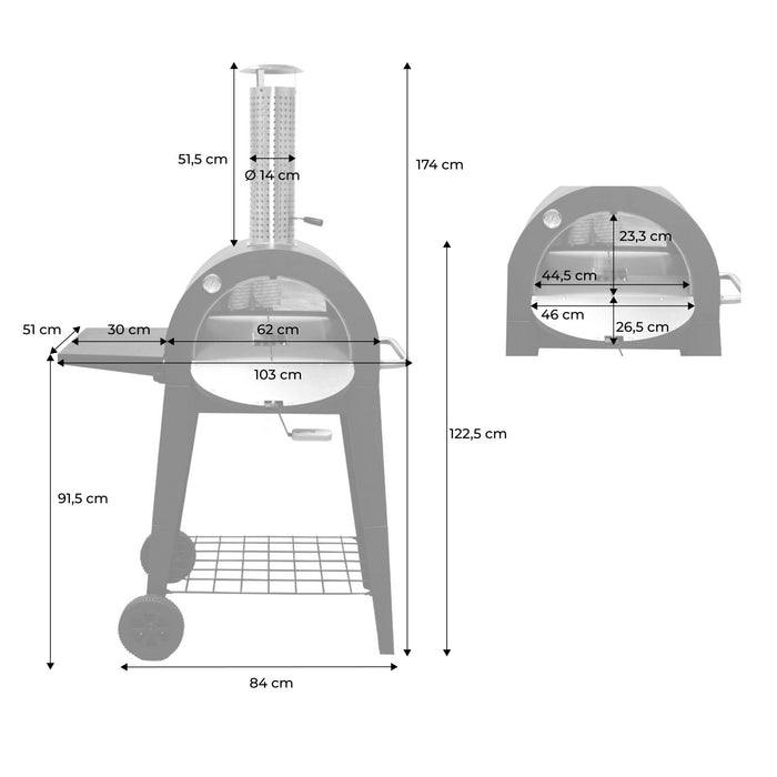 sweeek - Buitenpizzaoven met neerklapbaar blad