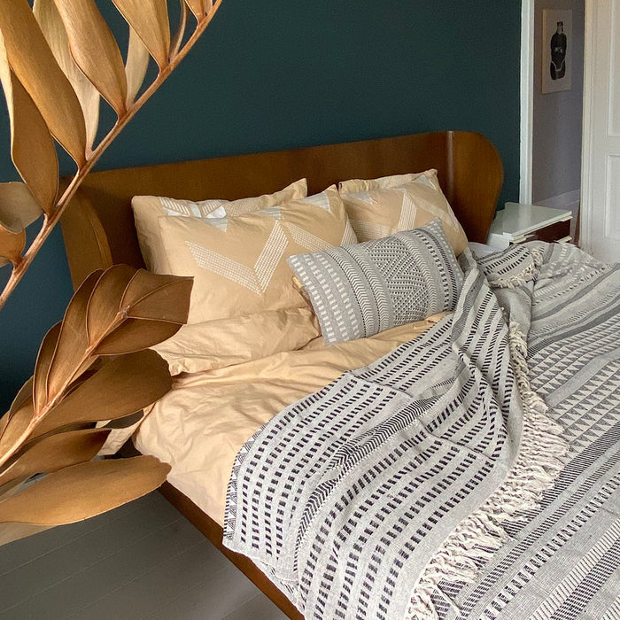 Malagoon Native Stripe Plaid 220 x 270 cm - Grijs