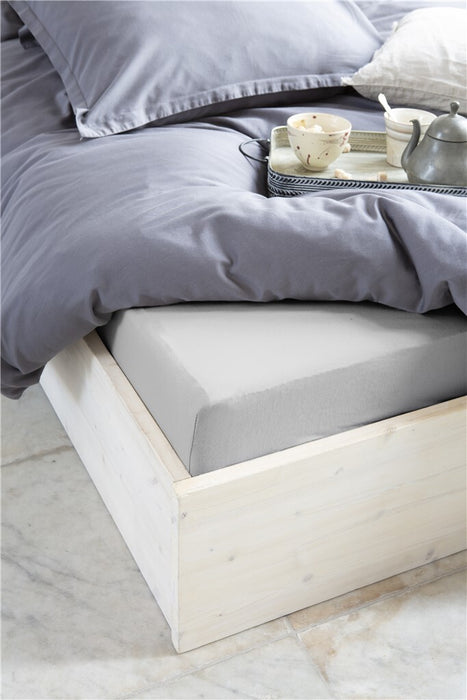 Walra - Hoeslaken Crispy Cotton - 140x200 - Grijs