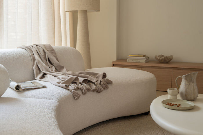 Walra - Plaid Funny Frays - 130x170 - Naturel